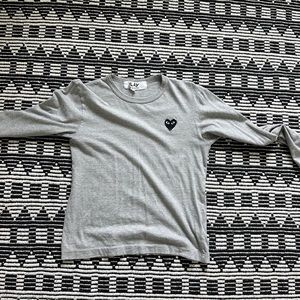 Gray Comme Des Garçons Play Long Sleeve T Shirt